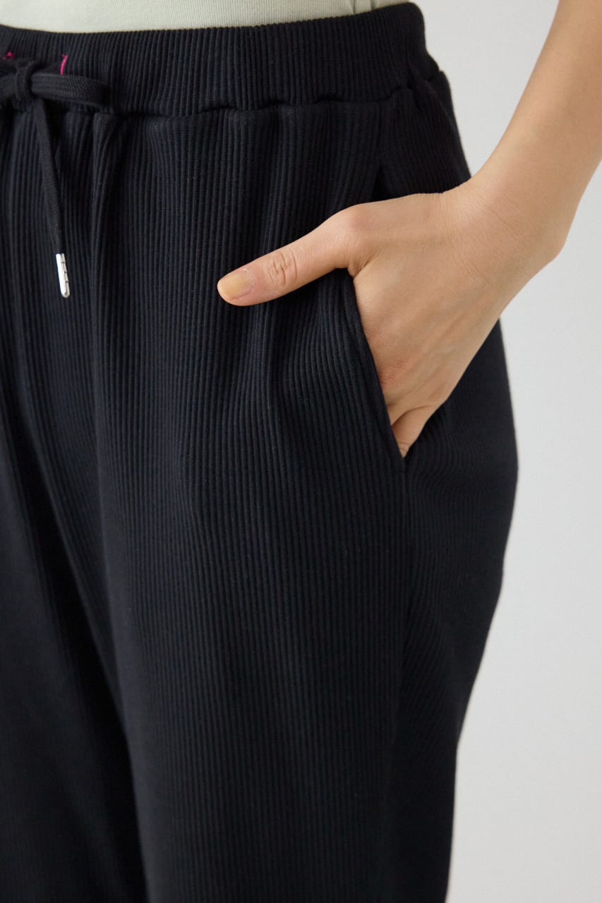 リブフレアパンツ BLK M