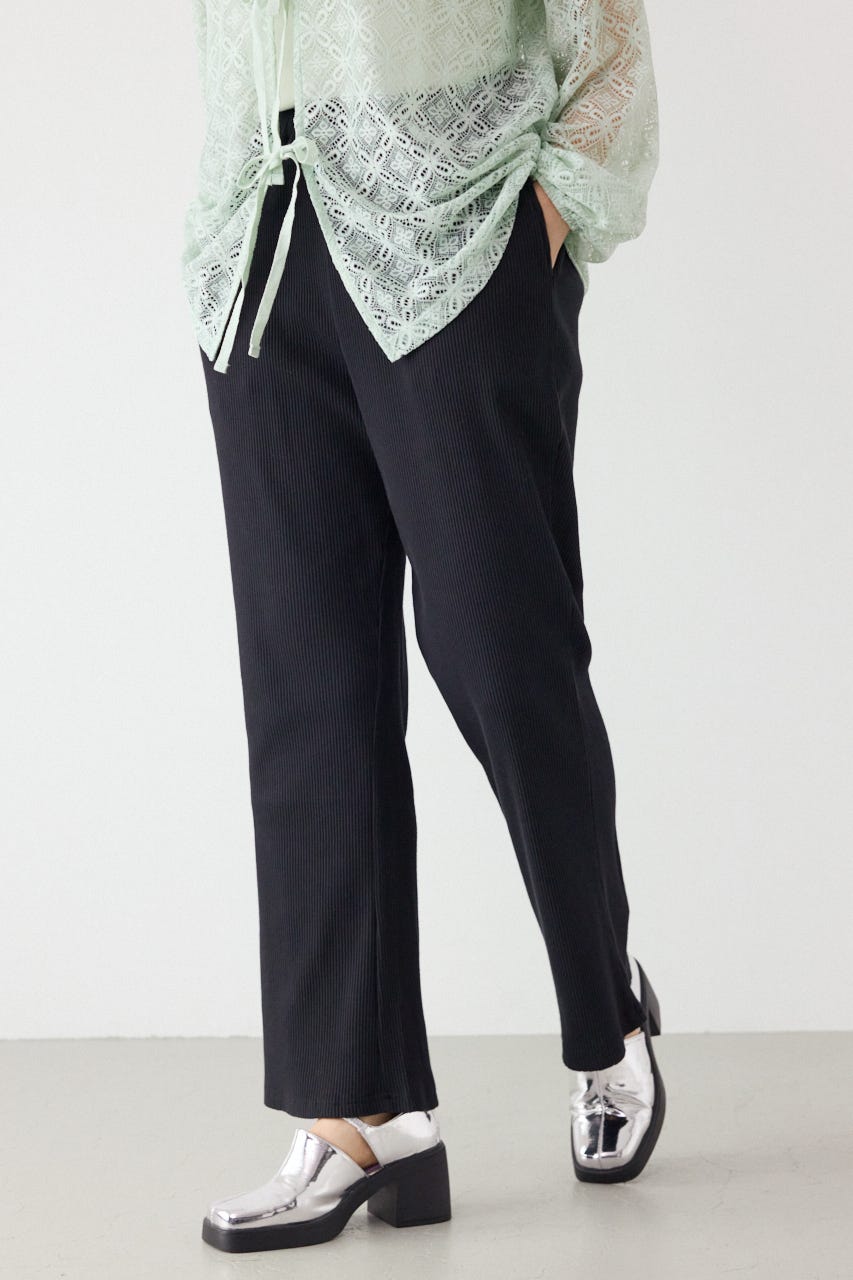 リブフレアパンツ BLK M