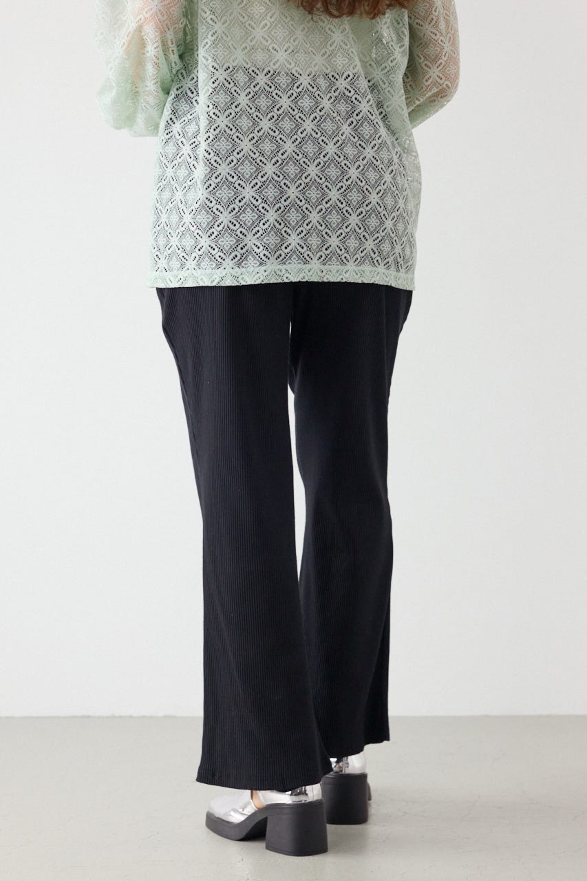 リブフレアパンツ BLK M