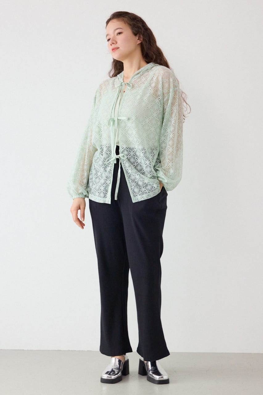 リブフレアパンツ BLK M