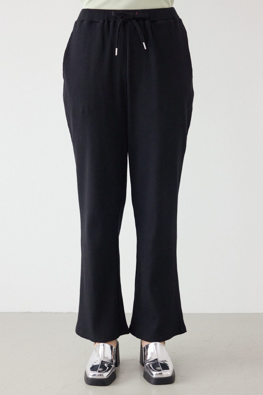 リブフレアパンツ BLK M