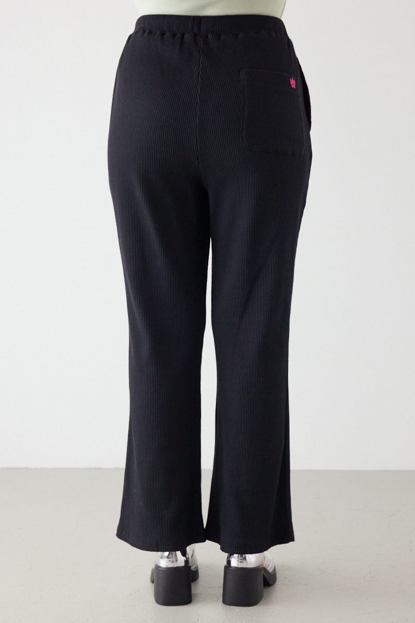リブフレアパンツ BLK M