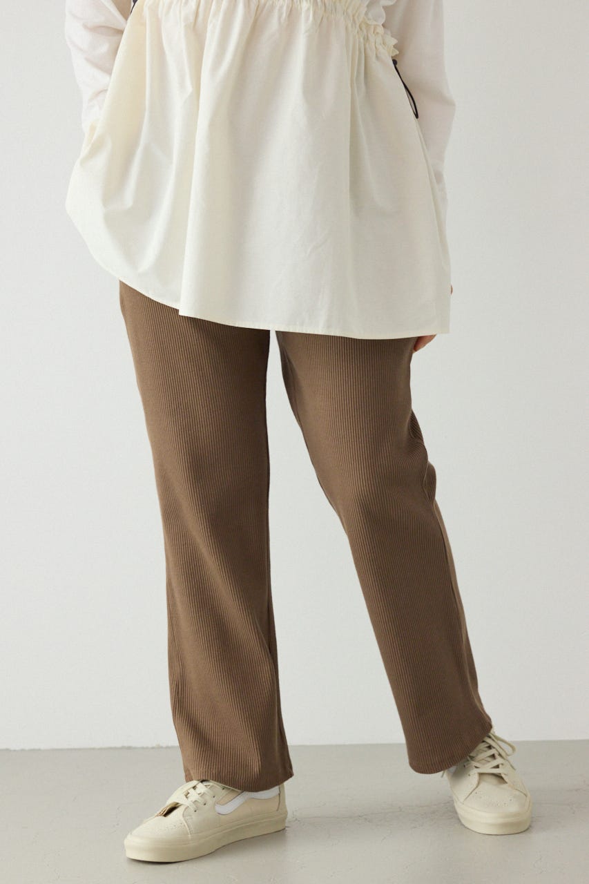 リブフレアパンツ L/BRN S