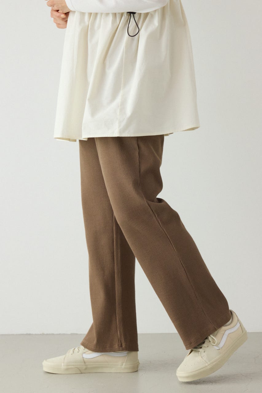 リブフレアパンツ L/BRN S