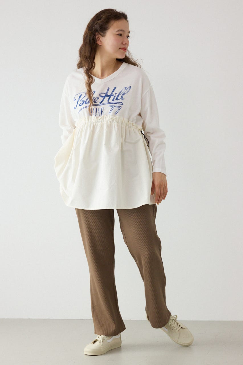 リブフレアパンツ L/BRN S