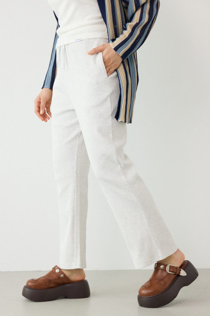 リブフレアパンツ L/T.GRY M