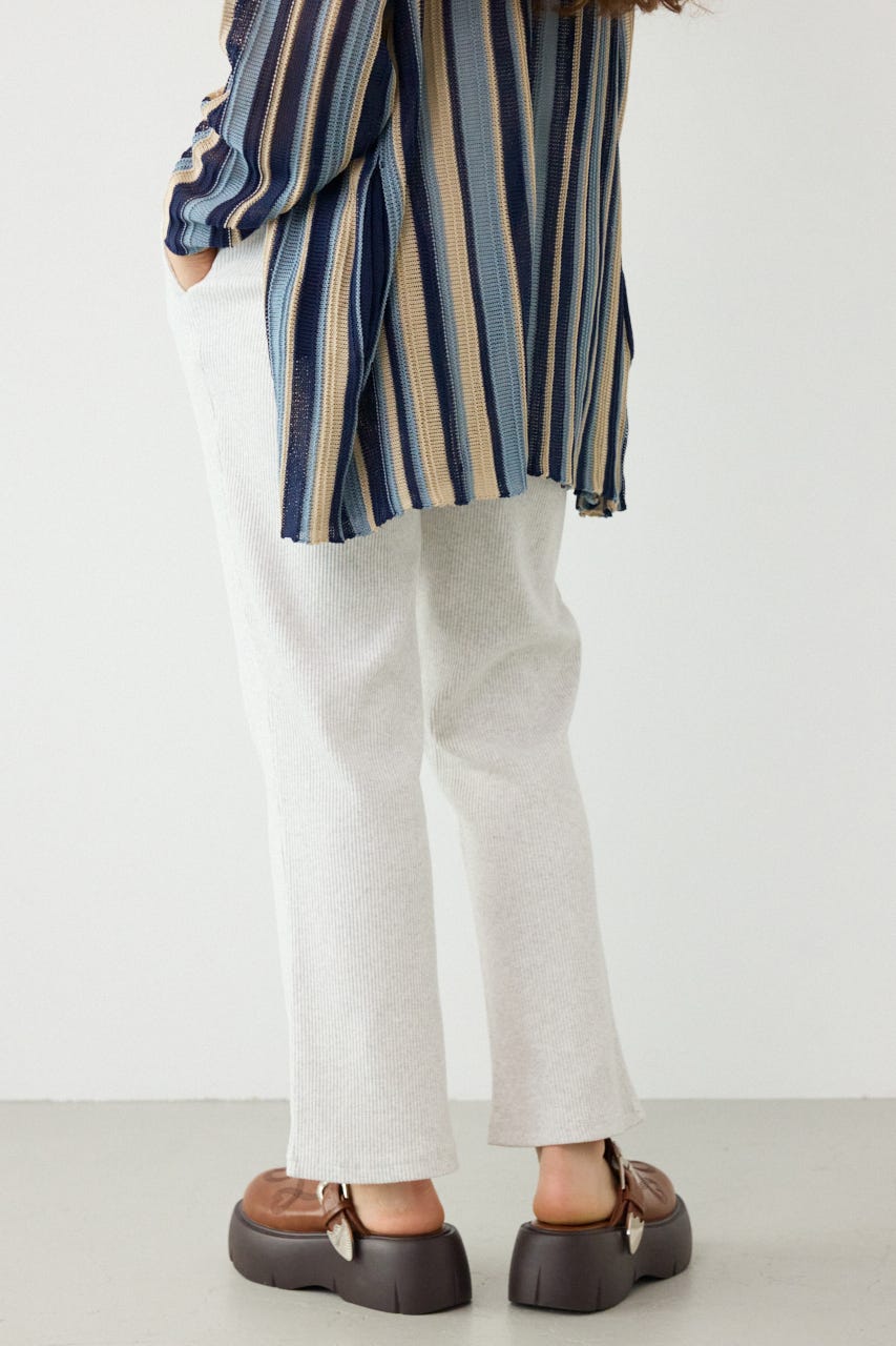 リブフレアパンツ L/T.GRY M