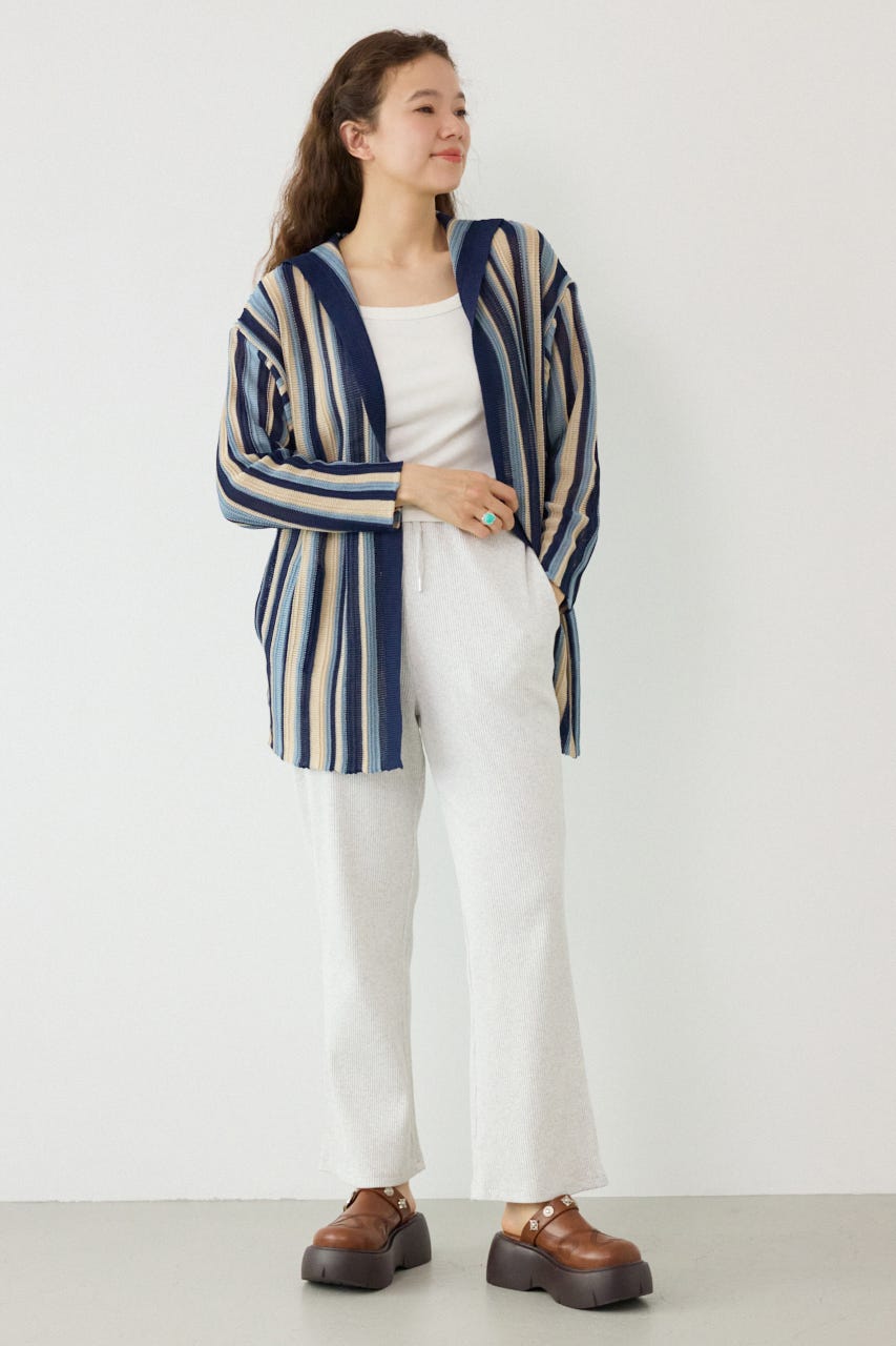 リブフレアパンツ L/T.GRY M