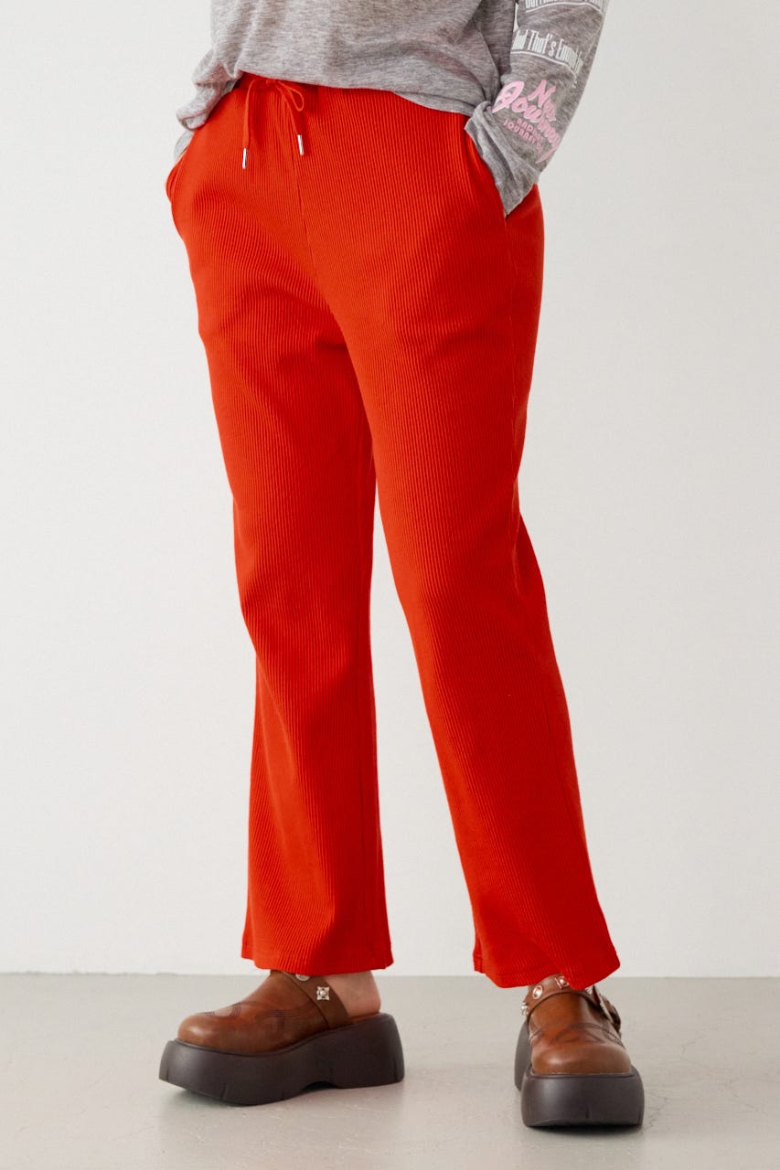 リブフレアパンツ RED M