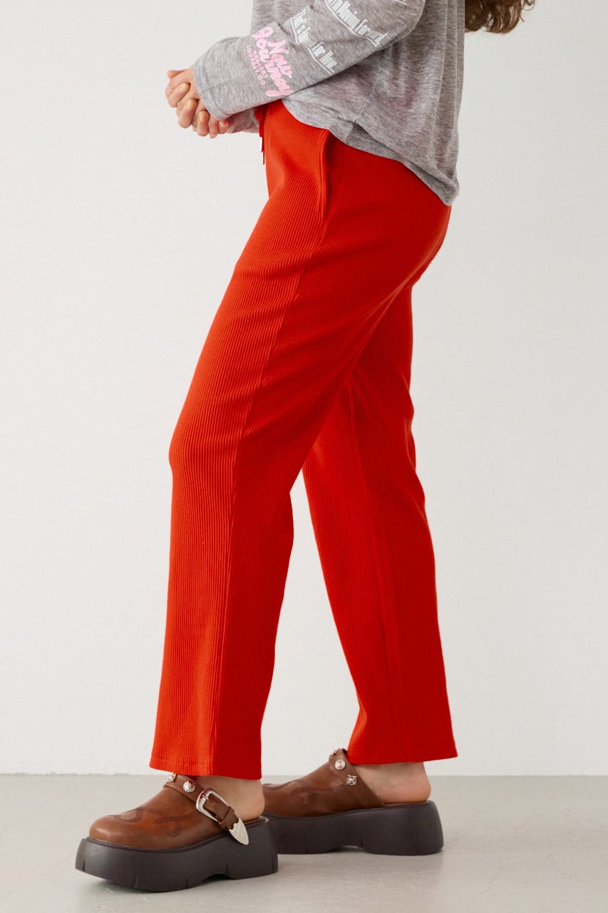 リブフレアパンツ RED M