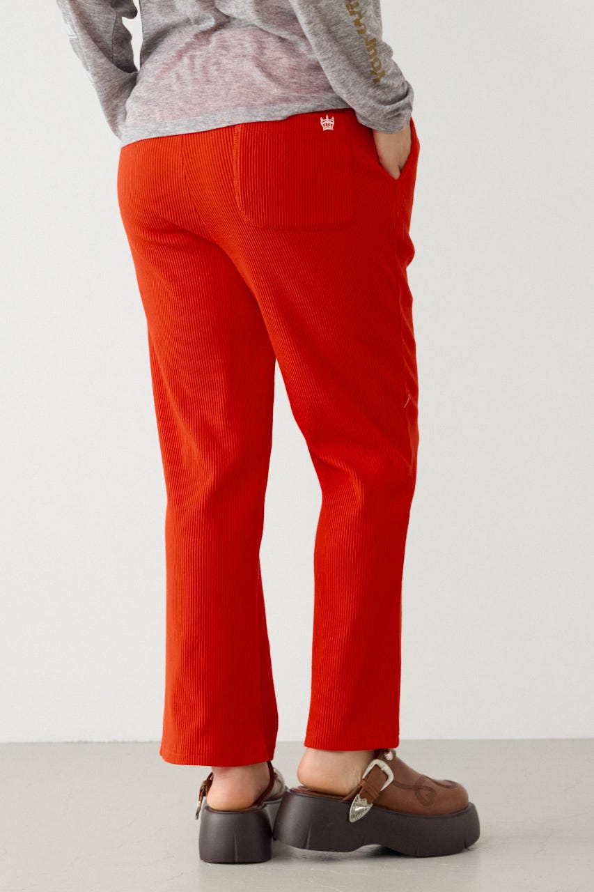 リブフレアパンツ RED M
