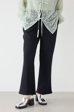 リブフレアパンツ