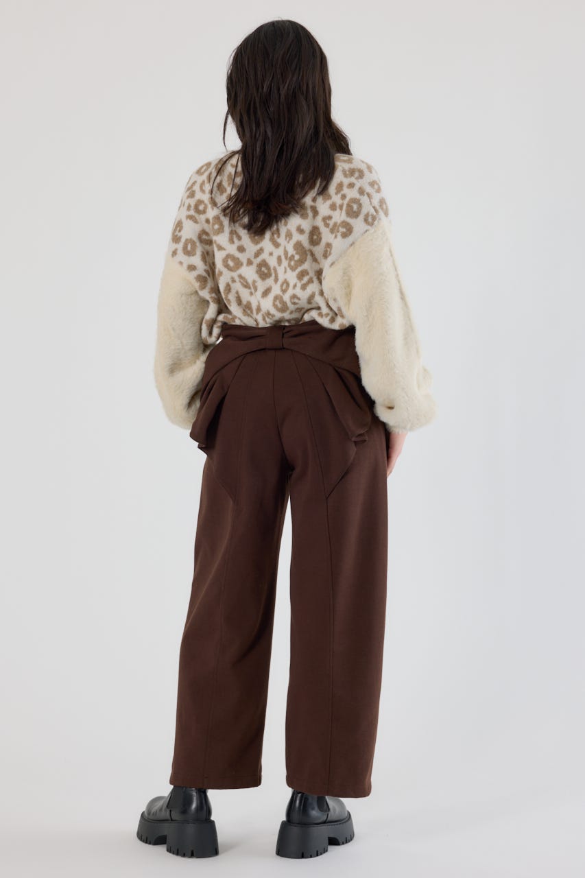 ビッグリボンスウェットパンツ BRN S