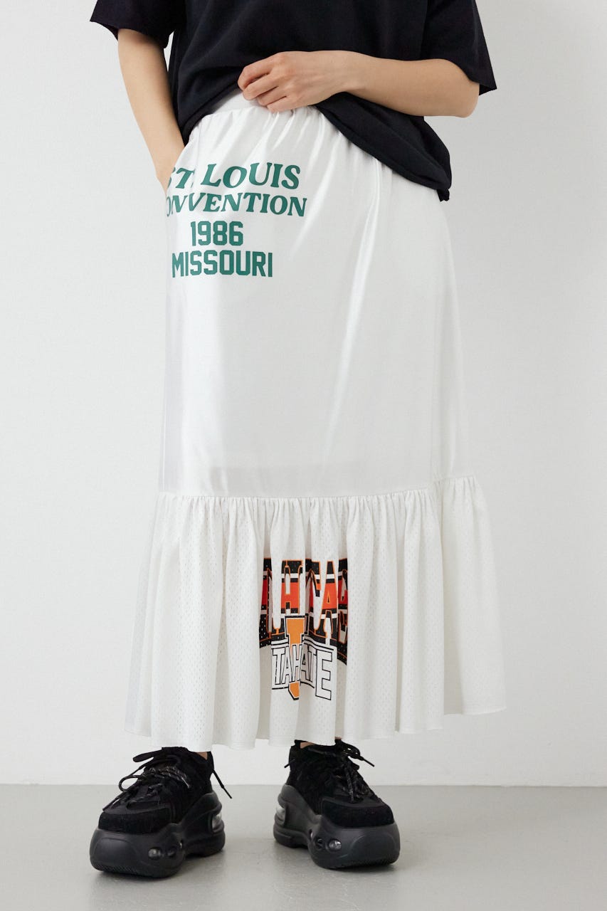 リメイク GAMEティアードスカート O/WHT FREE