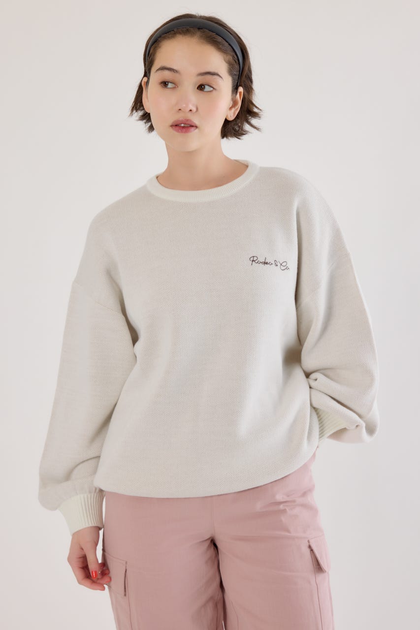 ロープロゴニットトップス O/WHT FREE