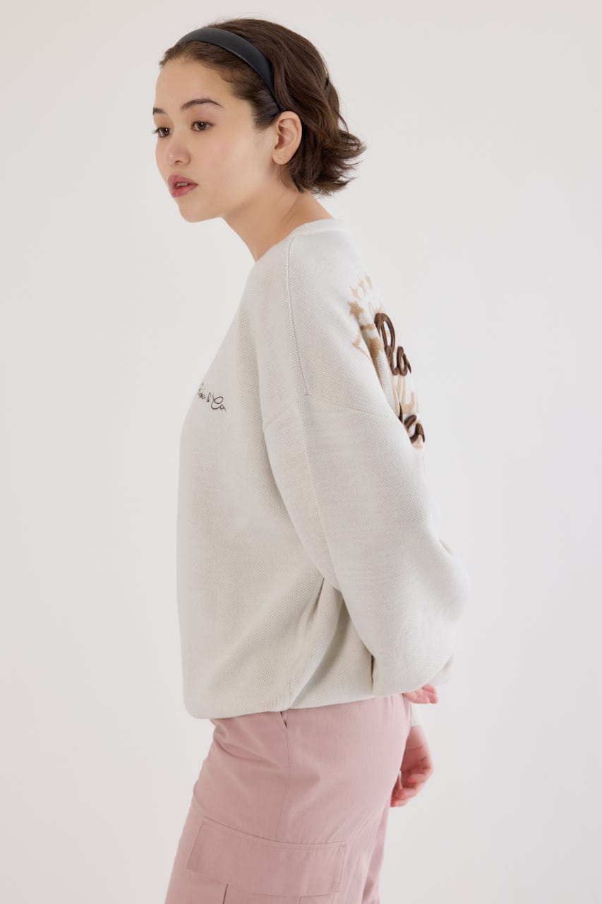 ロープロゴニットトップス O/WHT FREE