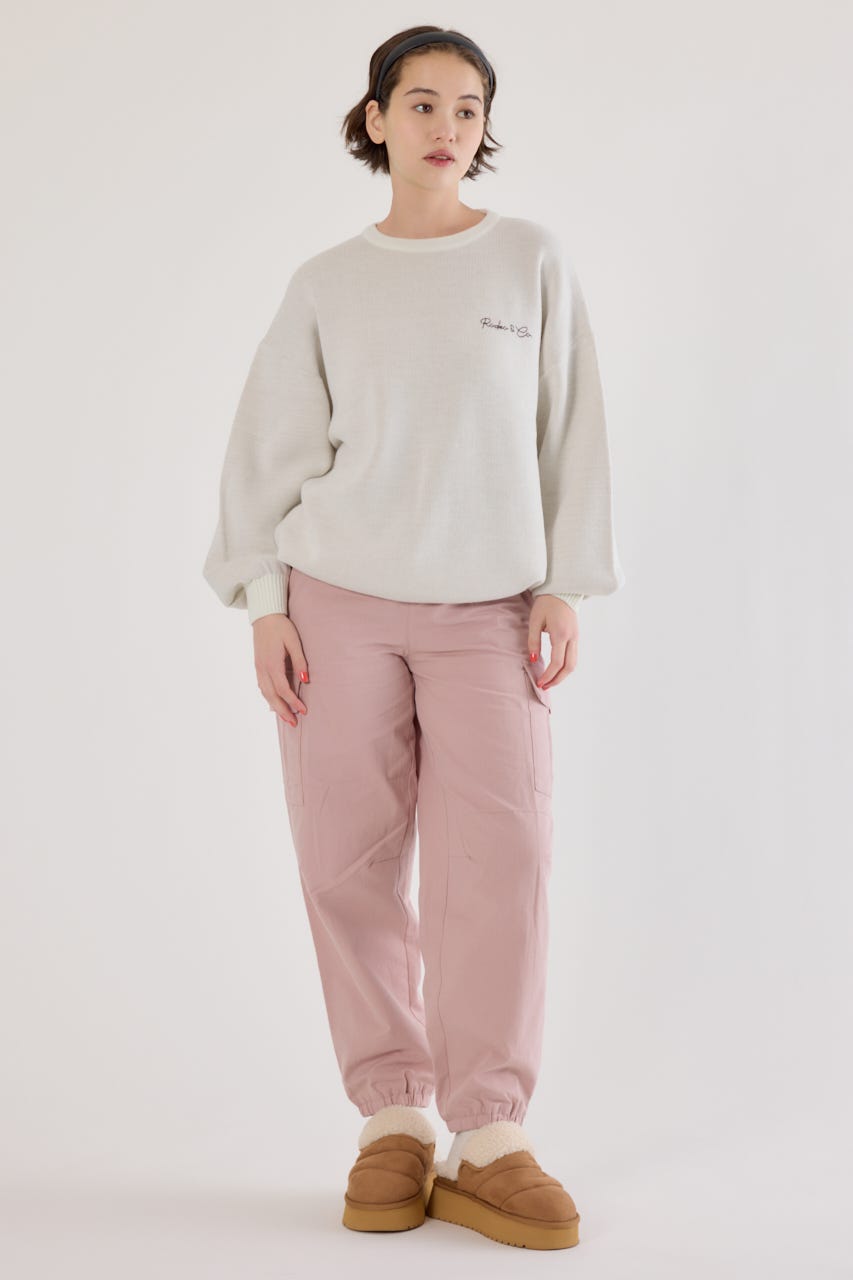 ロープロゴニットトップス O/WHT FREE