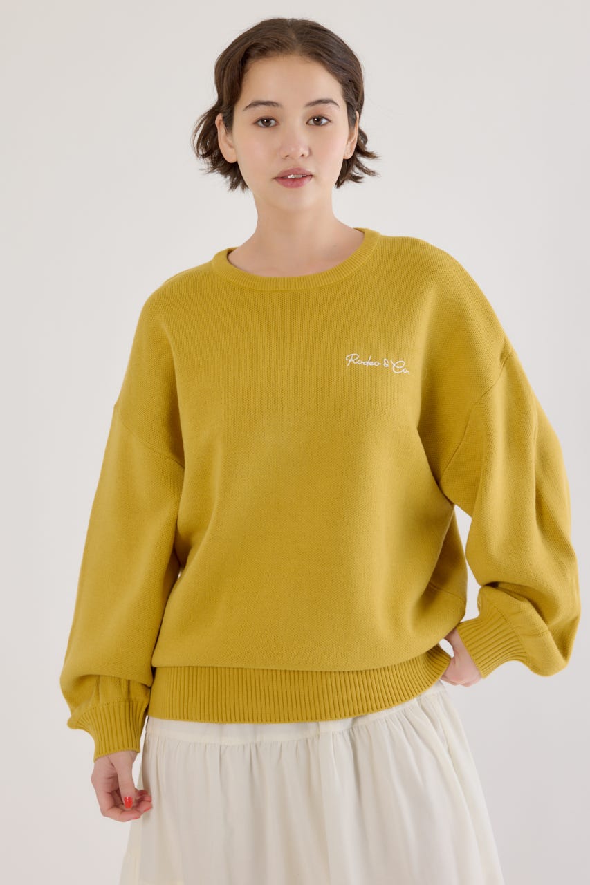 ロープロゴニットトップス YEL FREE