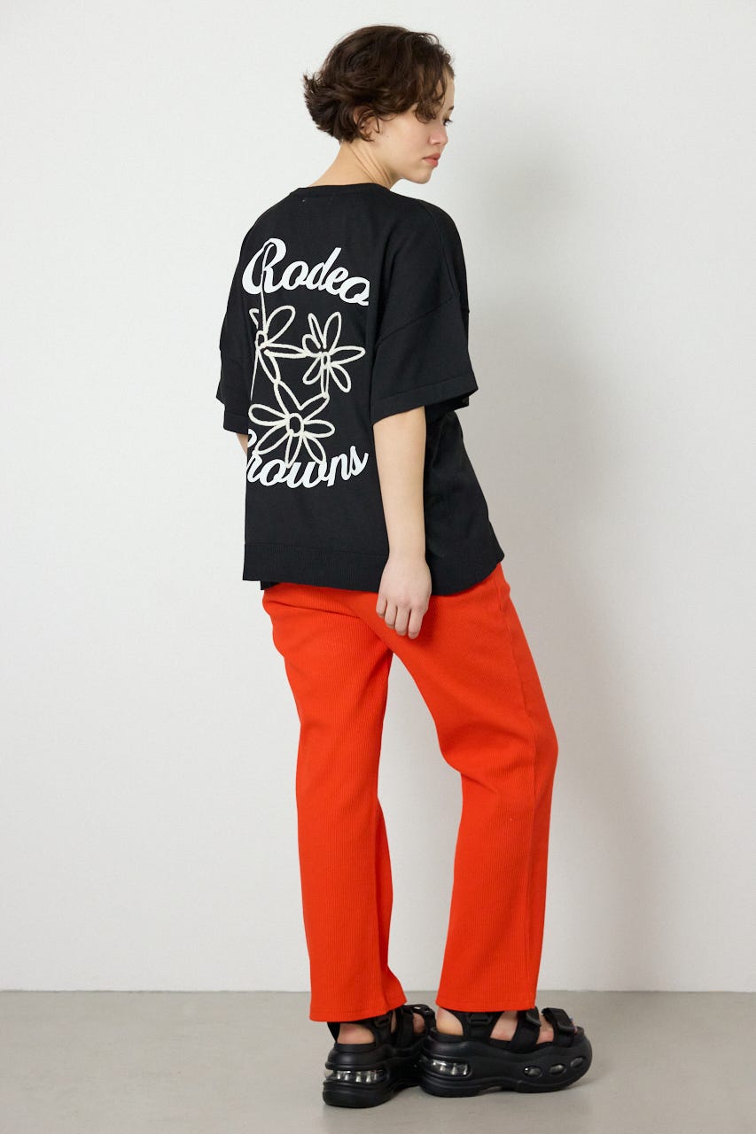 【SS先行アイテム】フラワーロゴニットトップス BLK FREE