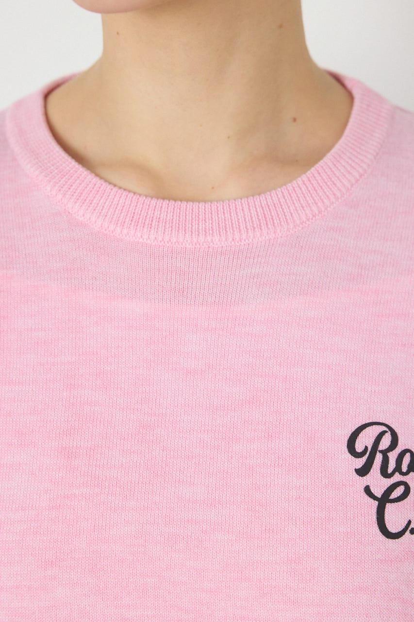 【SS先行アイテム】フラワーロゴニットトップス L/PNK FREE