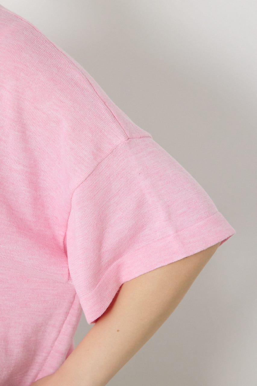 【SS先行アイテム】フラワーロゴニットトップス L/PNK FREE