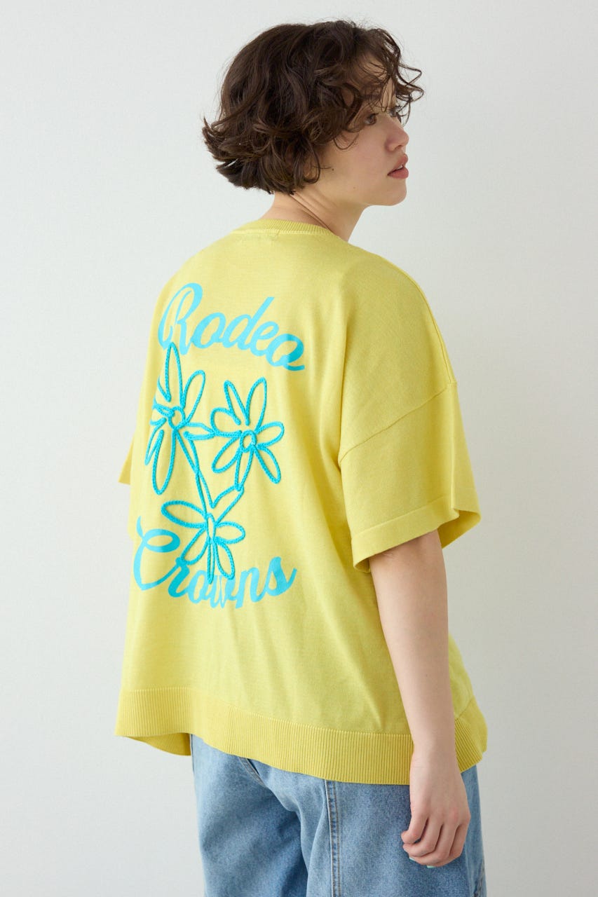 【SS先行アイテム】フラワーロゴニットトップス L/YEL FREE