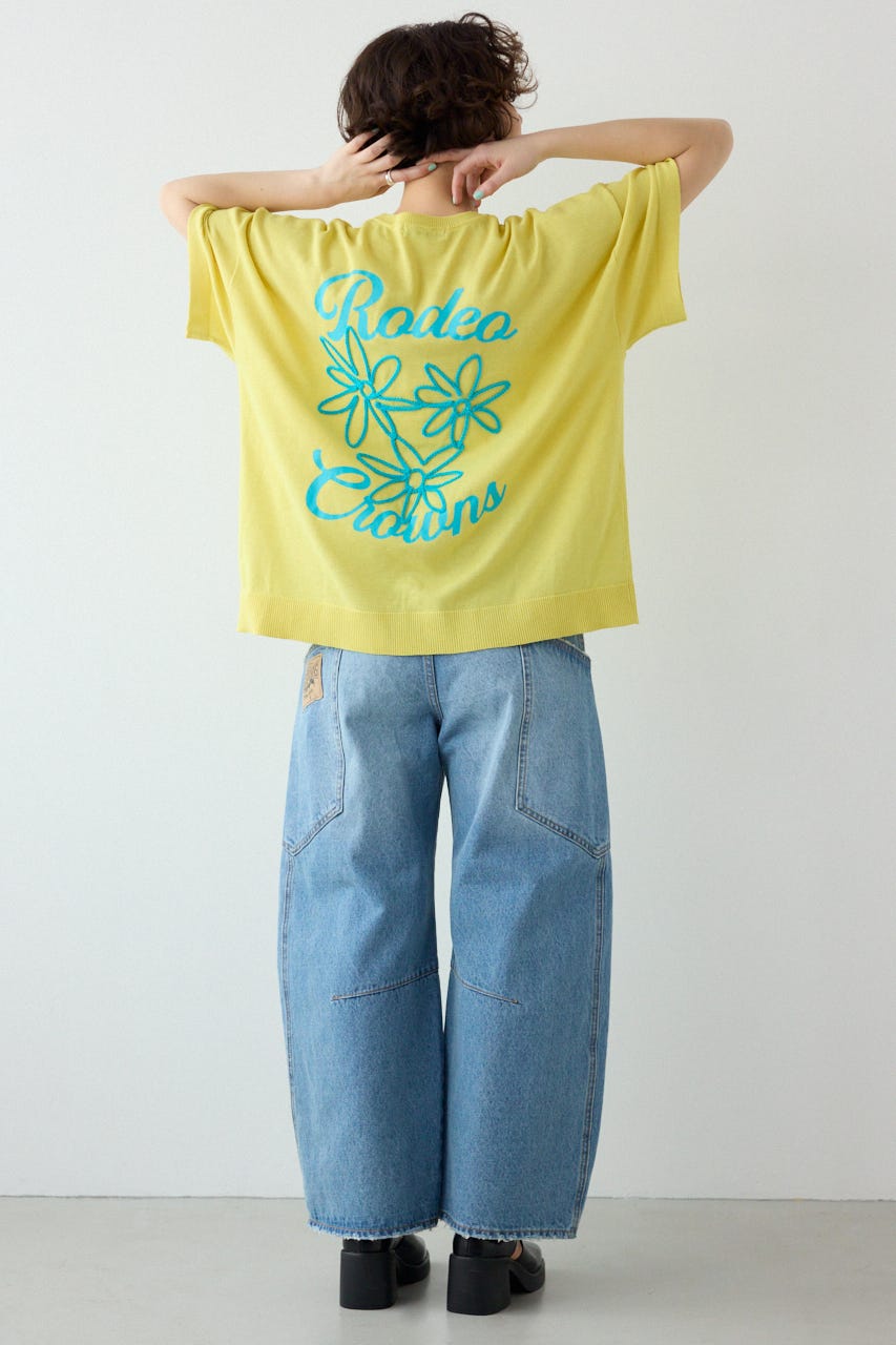 【SS先行アイテム】フラワーロゴニットトップス L/YEL FREE