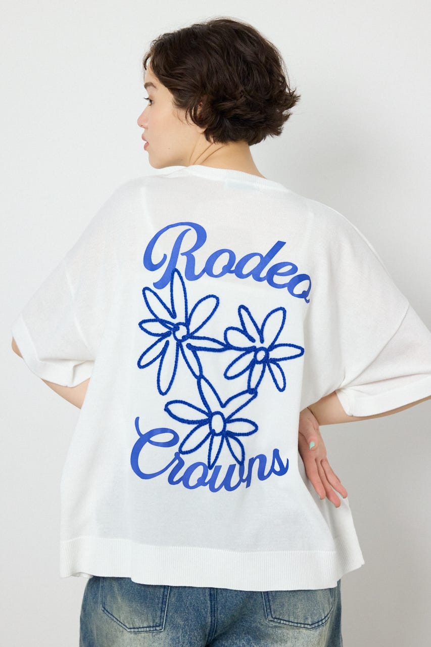 【SS先行アイテム】フラワーロゴニットトップス O/WHT FREE