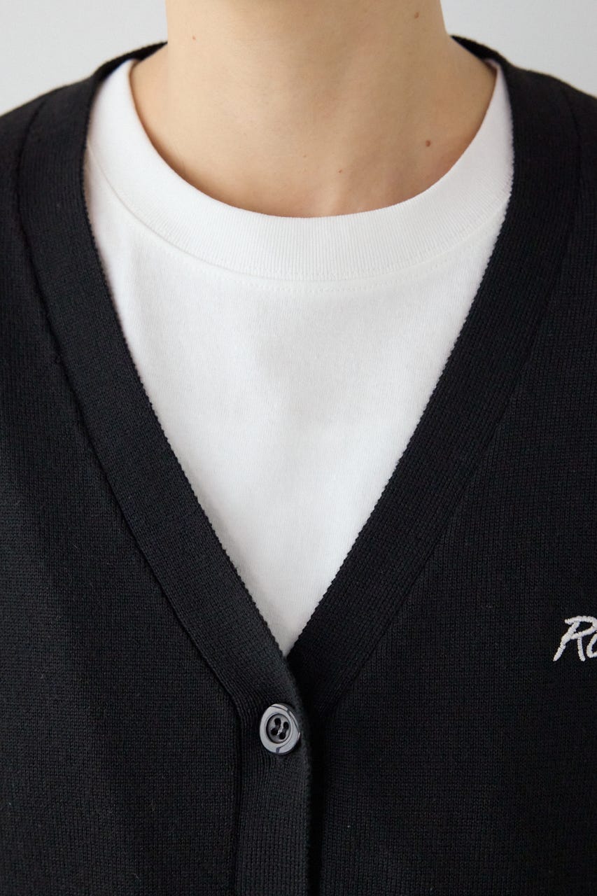 【SS先行アイテム】ネオンカラーロゴニットカーディガン BLK FREE