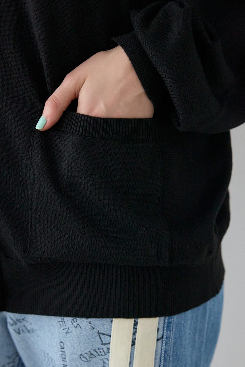 【SS先行アイテム】ネオンカラーロゴニットカーディガン BLK FREE