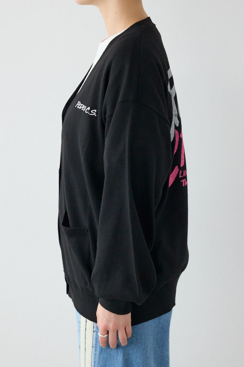 【SS先行アイテム】ネオンカラーロゴニットカーディガン BLK FREE