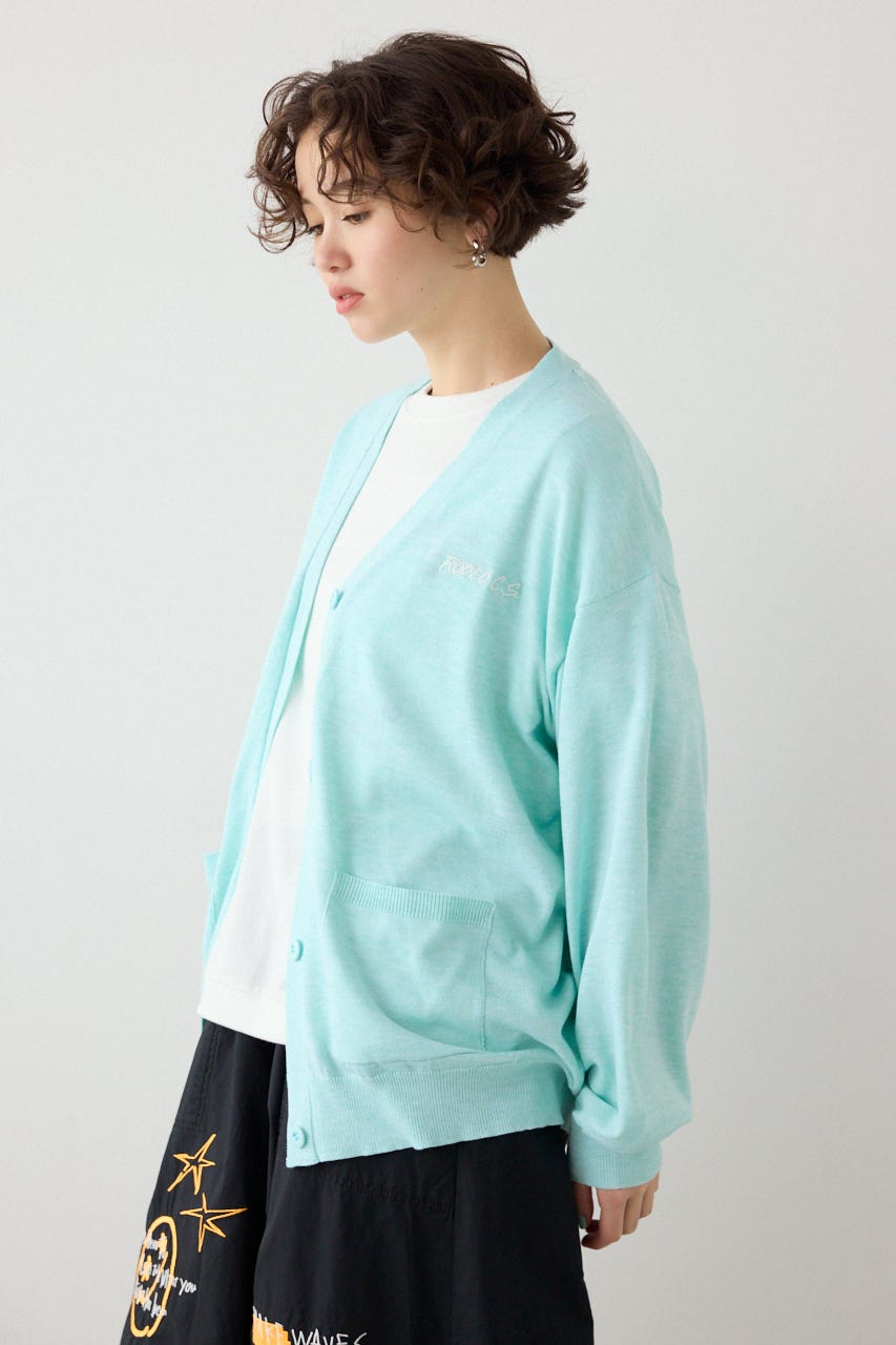 【SS先行アイテム】ネオンカラーロゴニットカーディガン L/BLU FREE