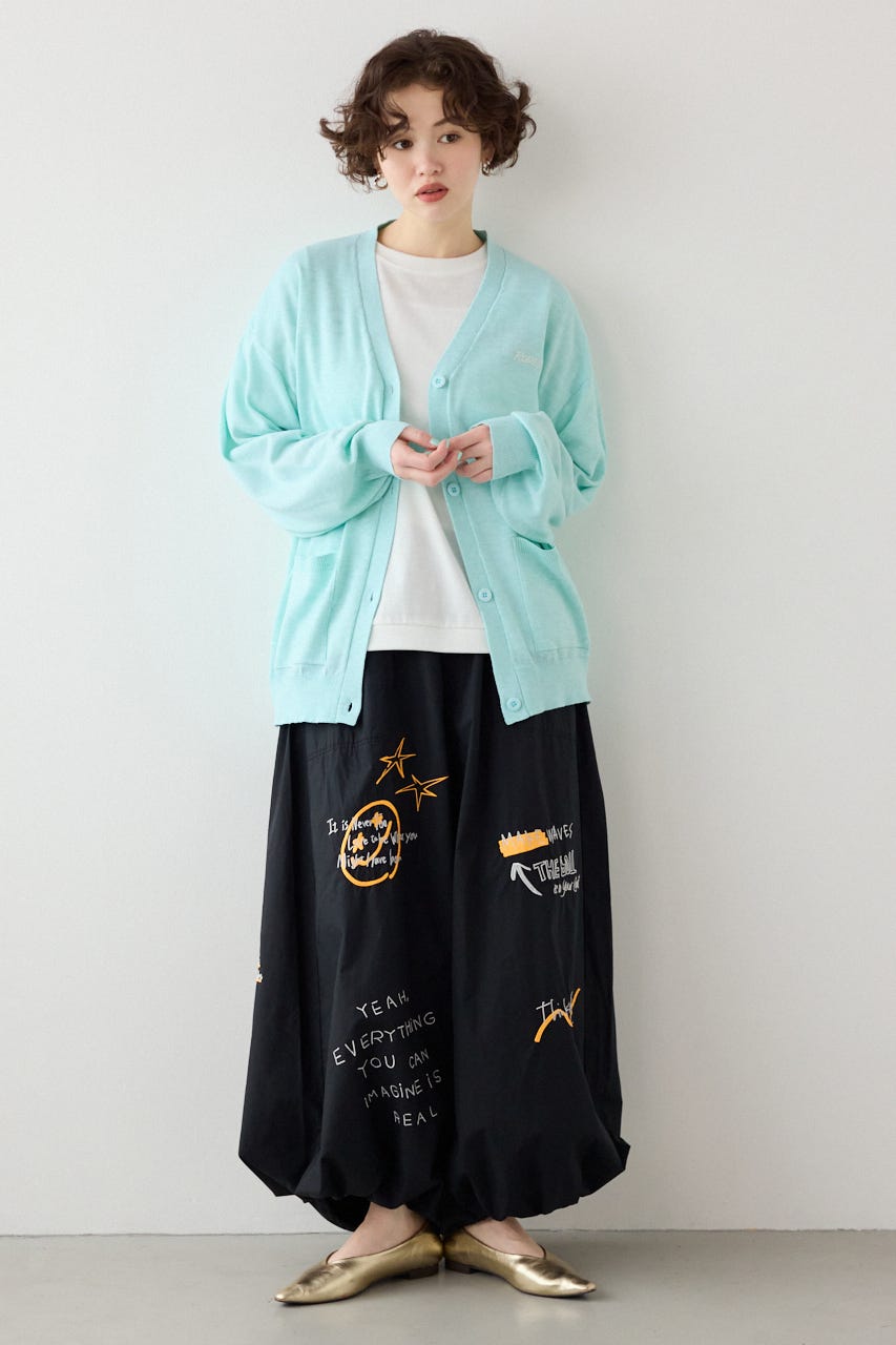 【SS先行アイテム】ネオンカラーロゴニットカーディガン L/BLU FREE