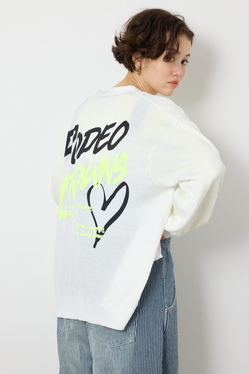 【SS先行アイテム】ネオンカラーロゴニットカーディガン O/WHT FREE