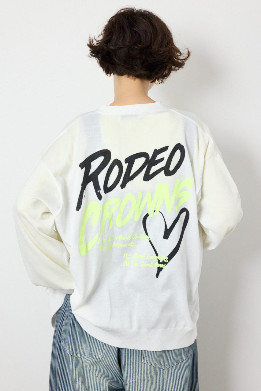 【SS先行アイテム】ネオンカラーロゴニットカーディガン O/WHT FREE