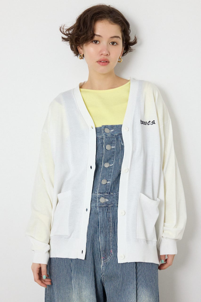 【SS先行アイテム】ネオンカラーロゴニットカーディガン O/WHT FREE