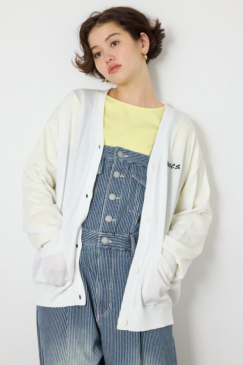 【SS先行アイテム】ネオンカラーロゴニットカーディガン O/WHT FREE