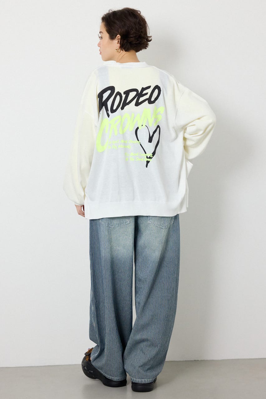 【SS先行アイテム】ネオンカラーロゴニットカーディガン O/WHT FREE