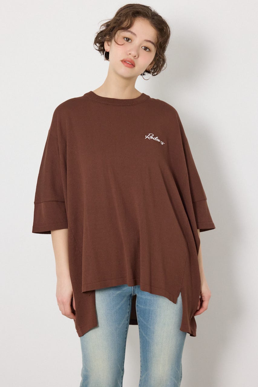 ドッキングドルマンビッグニットトップス BRN FREE