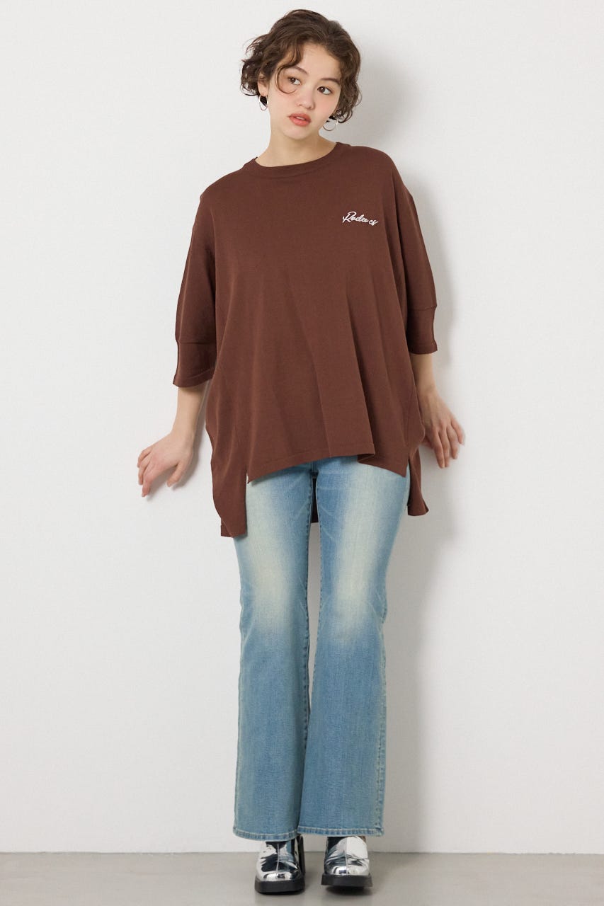 ドッキングドルマンビッグニットトップス BRN FREE