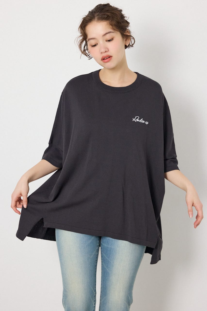 ドッキングドルマンビッグニットトップス C.GRY FREE