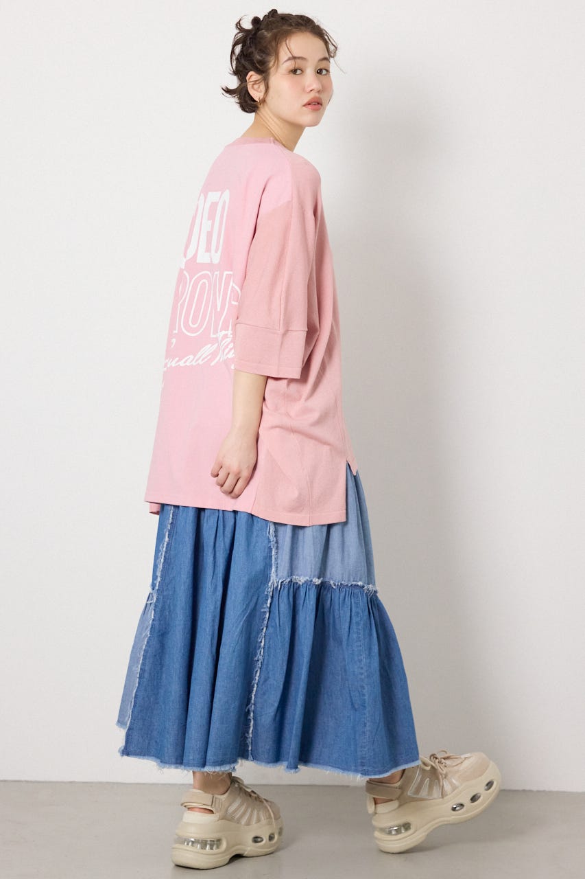 ドッキングドルマンビッグニットトップス L/PNK FREE