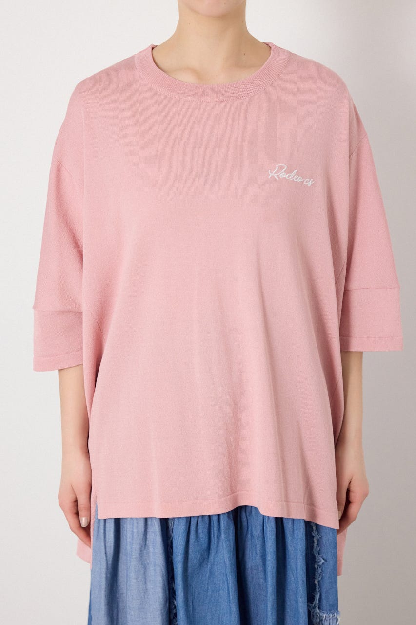 ドッキングドルマンビッグニットトップス L/PNK FREE