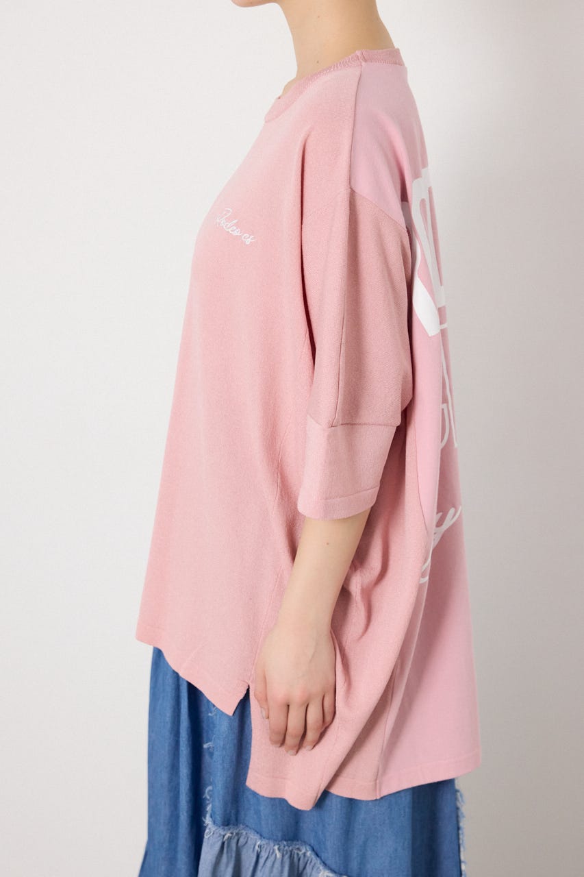 ドッキングドルマンビッグニットトップス L/PNK FREE