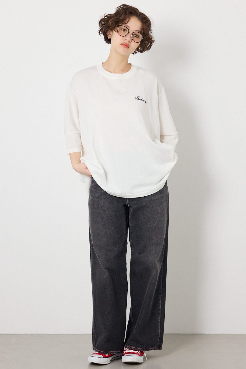 ドッキングドルマンビッグニットトップス O/WHT FREE