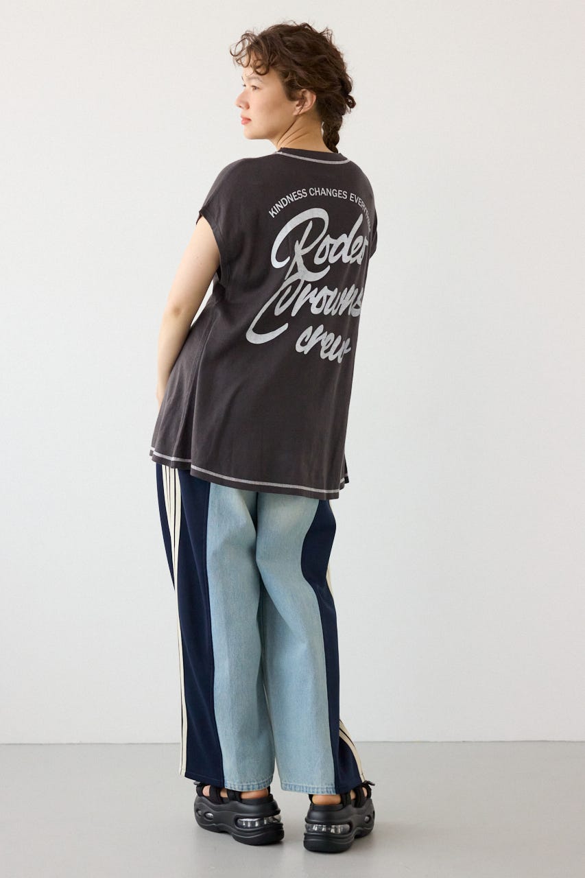 フレンチスリーブロゴニットトップス C.GRY FREE