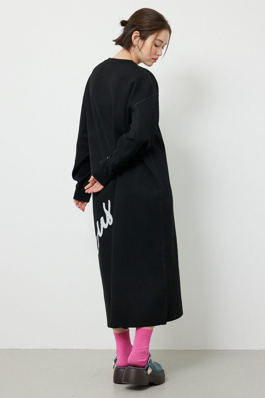 マキシロゴニットワンピース BLK FREE