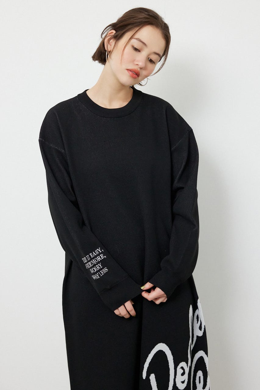 マキシロゴニットワンピース BLK FREE