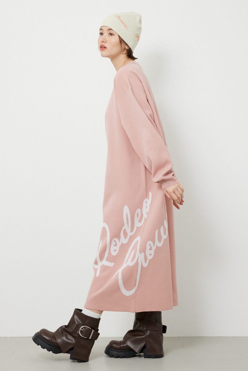 マキシロゴニットワンピース L/PNK FREE