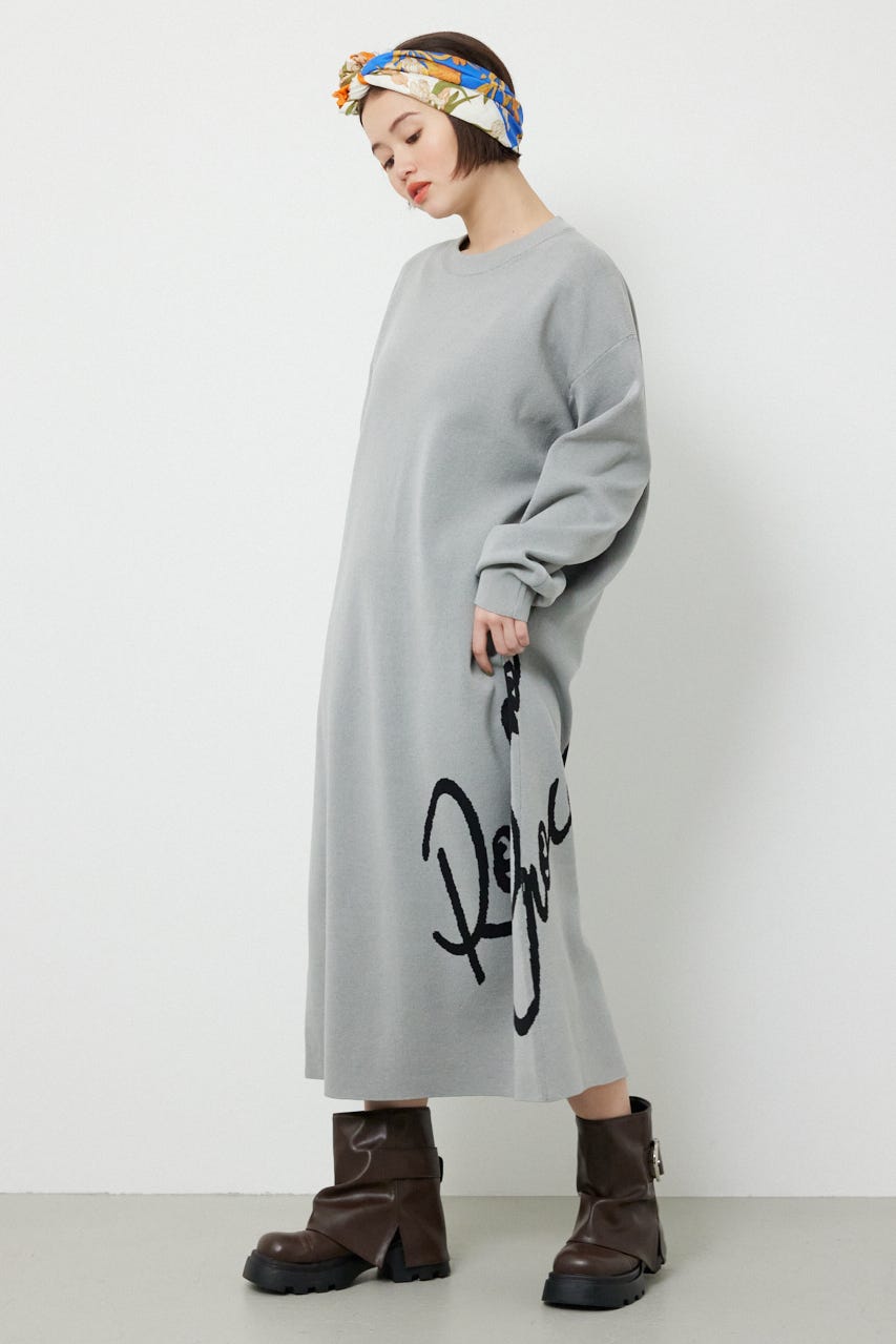 マキシロゴニットワンピース L/T.GRY FREE